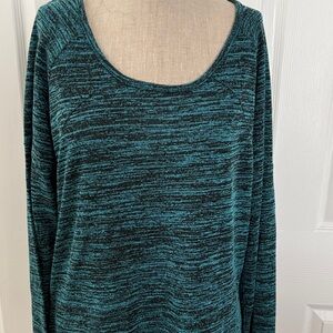 Teal and Black Long Sleeve Top